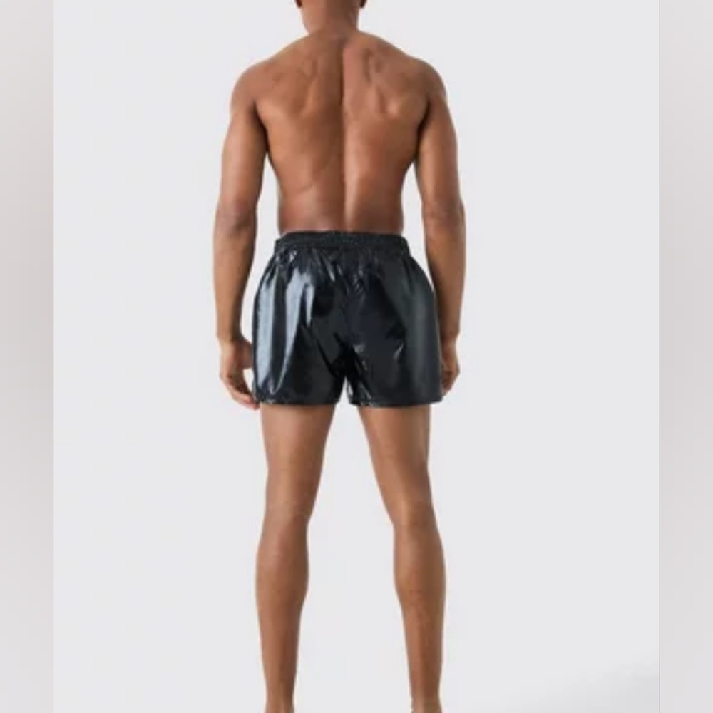 BooHooMan BLACK Slick Swim Shorts - Picture 3 of 5